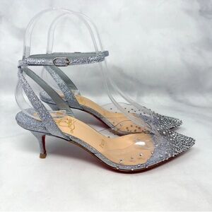 Christian Louboutin Silver Embellished Heels
